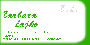 barbara lajko business card